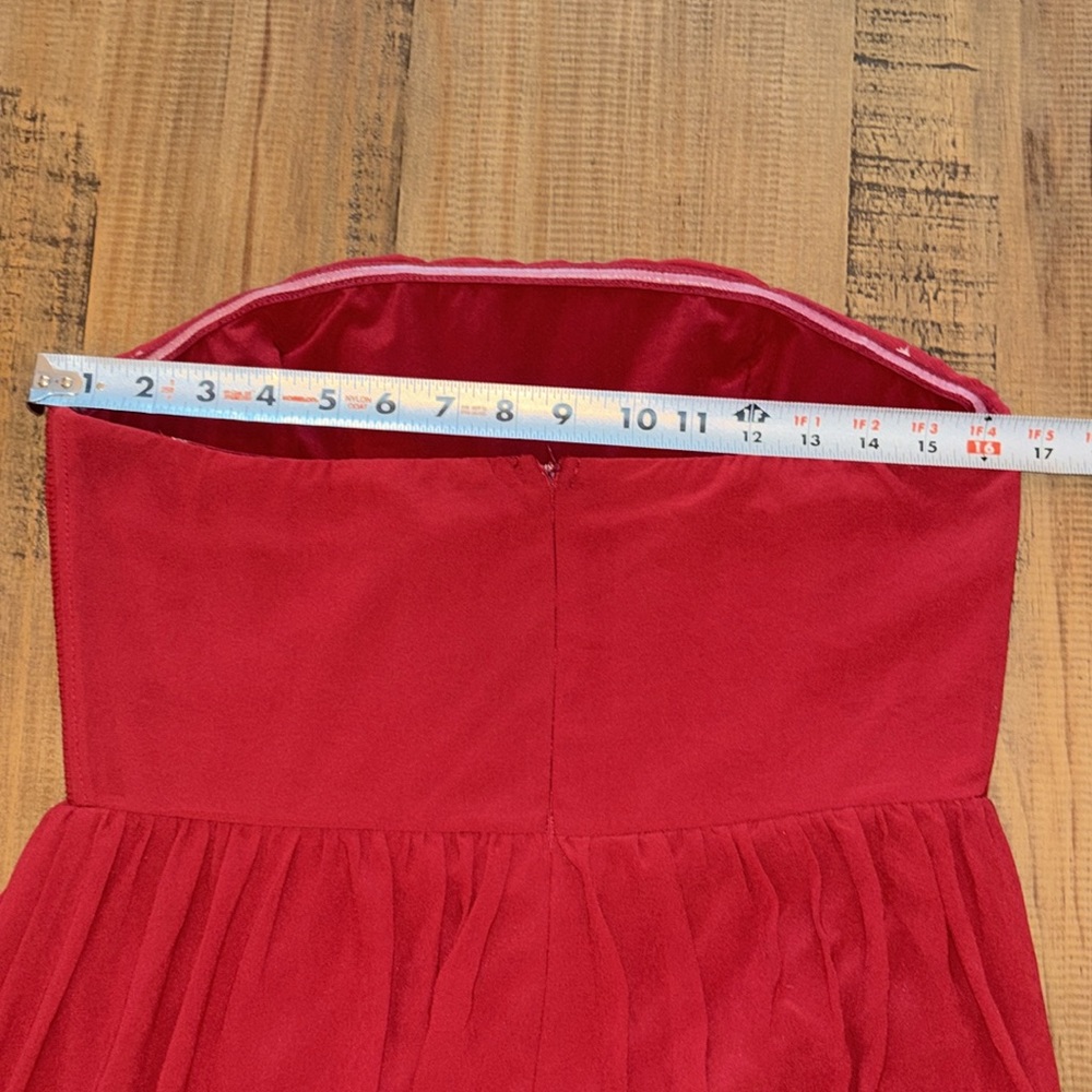 Forever 21  Elegant Strapless dark Red Maxi Dress size large EUC! - Picture 4 of 9